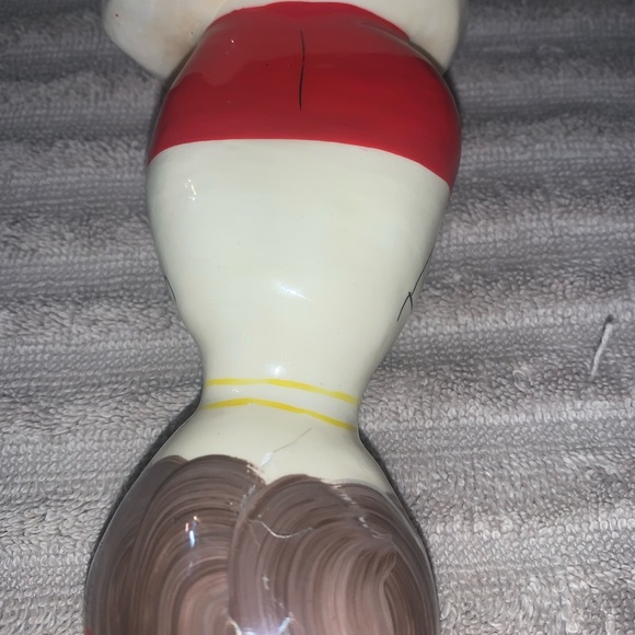 Vintage Rock Head Woman Softball Player Figurine Paperweight Hand Painted - Picture 2 of 3